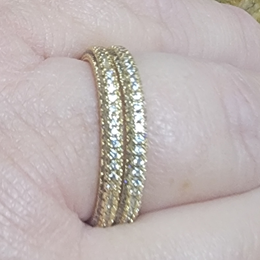 Lab created diamond cubic zirconia gold plate size 8 ring